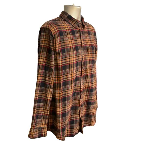 Eddie Bauer Flannel Button Down Shacket Neutral Checked Long Sleeve Size L - Picture 2 of 10